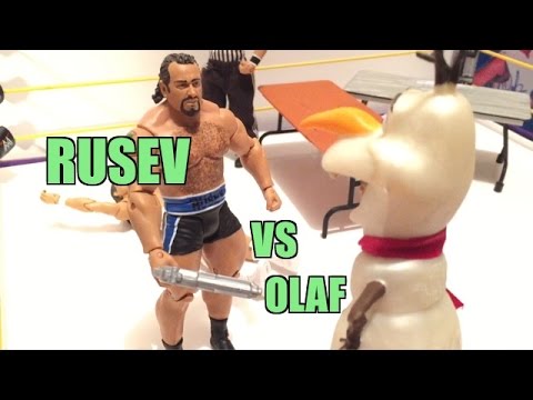 GTS WRESTLING: Rusev vs Olaf? WWE Figure Matches Animation PPV Event! Mattel Elites