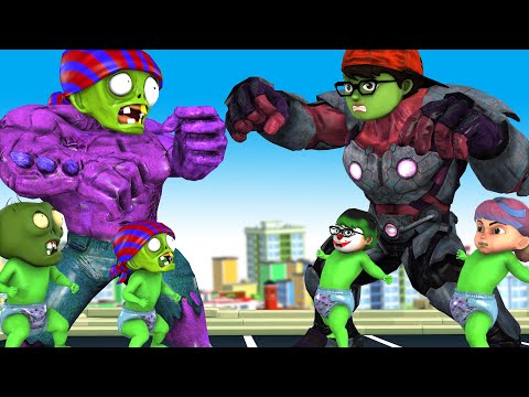 Avengers Team Nick transform Nickhulk vs Team Zombie Hero rescue City - Scary Teacher 3D Animation