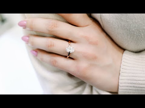1.5ct Oval Lab Diamond Solitaire Engagement Ring in 14k Rose Gold | Ada Diamonds