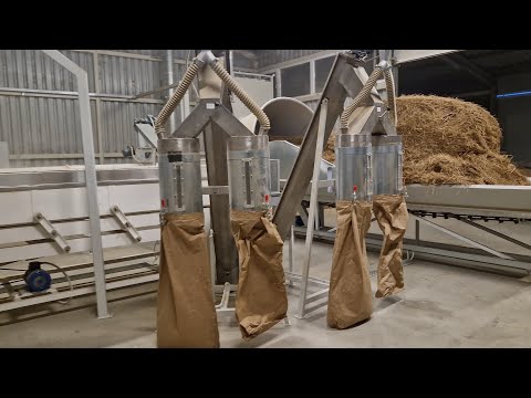 Processing line for baled and bulk herbal material