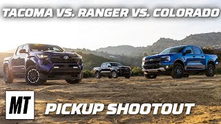 2024 Tacoma TRD Sport 4x4 vs Ford Ranger XLT 4x4 vs. Chevrolet Colorado: Mid-Size Pickups Throw Down