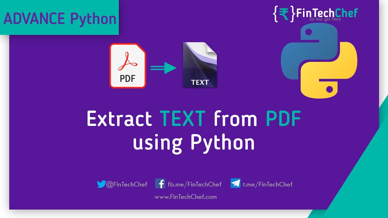 How to extract text from pdf using python | FinTechChef | OCR using python