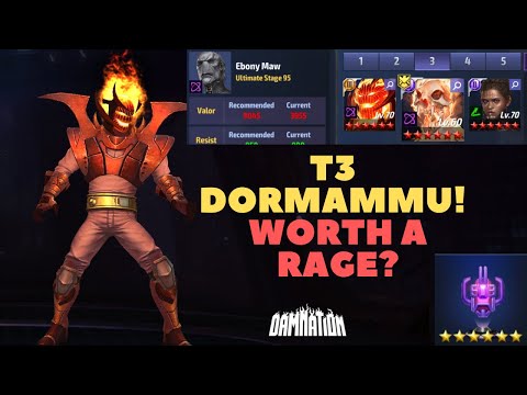T3 DORMAMMU (Damnation) VS EBONY MAW Stage 95! [Rage CTP] - Marvel Future Fight