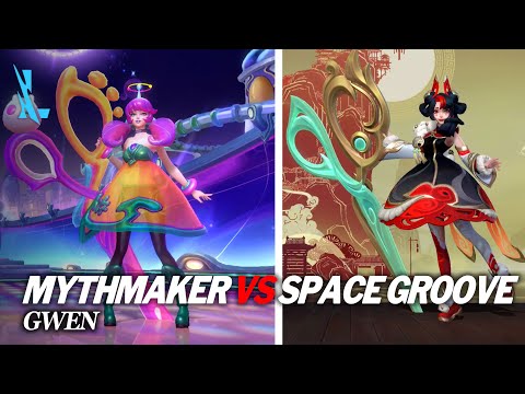 Gwen Mythmaker vs Space Groove Skins Comparison Wild Rift