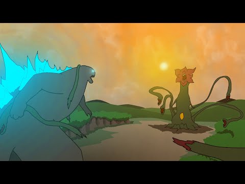Godzilla vs Biollante 1st Form | 2D Animation
