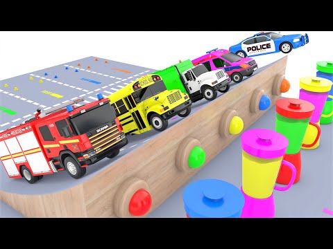 Máy xúc, xe ben, cần cẩu, xe cảnh sát, xe xây dựng - Nhạc Thiếu Nhi Remix Sôi Động