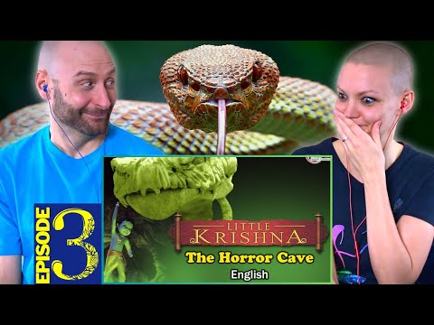 Little Krishna REACTION | Episode 3 The HORROR CAVE | English Animation Cartoon | Foreigners REACT