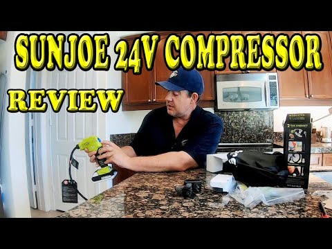 Sun Joe Portable Air Compressor Unboxing Demonstration and Review