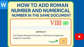 How to Add Roman & Numerical Number both in Word same Document IEEE Report FORMAT (Super Simple)