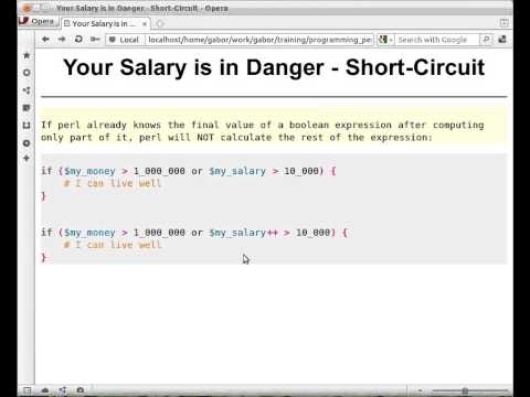 Beginner Perl Maven tutorial: 2.13 - Short circuit