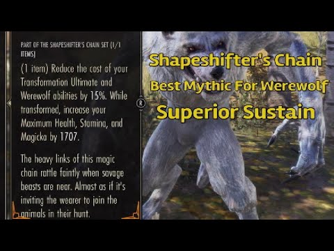 ESO - Shapeshifter's Chain - Best Mythic For Werewolf Players - Healing Costs Almost Nothing!