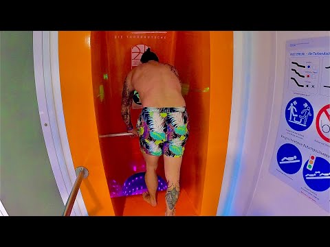 Waterslides at Donaubad Ulm in Germany