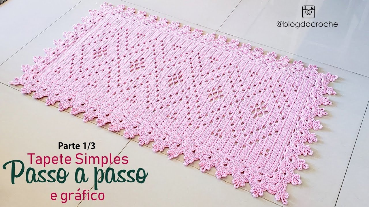 Tapete Retangular Simples de Crochê