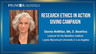 Research Ethics in Action Giving Campaign: A message from Gianna “Gigi” McMillan