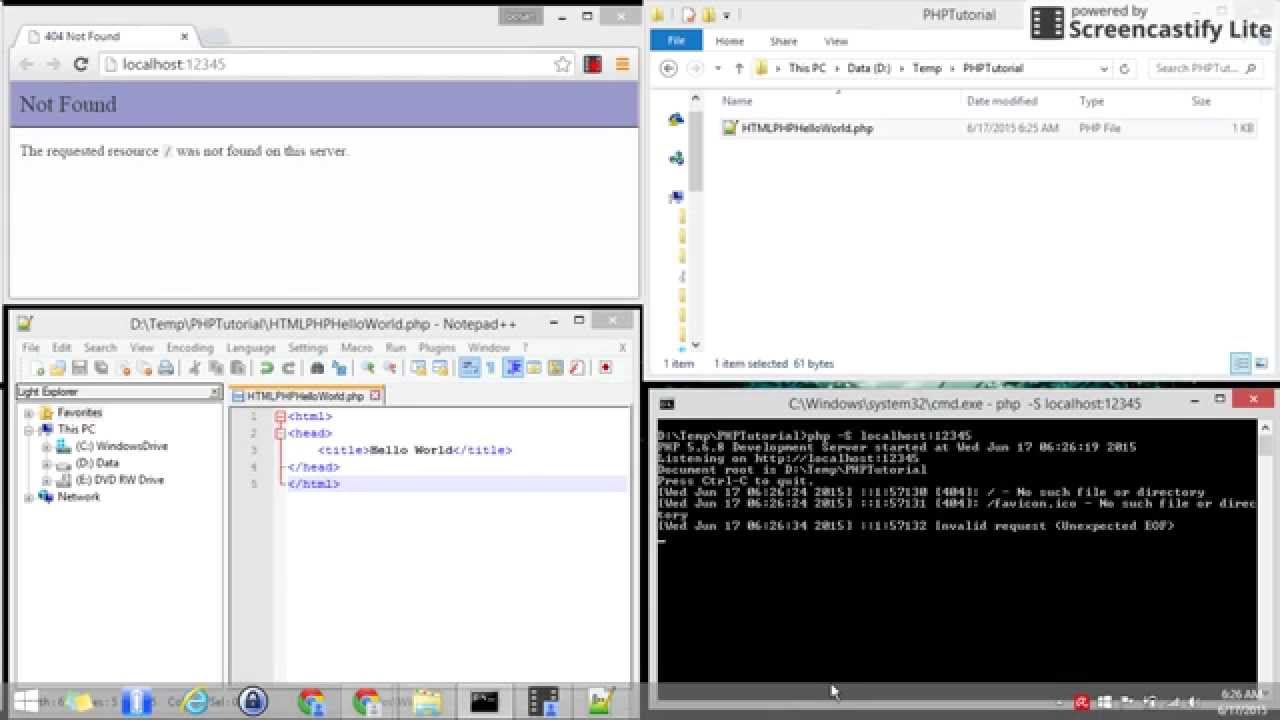 PHP HTML Tutorial | Belajar pemrograman | Hello World