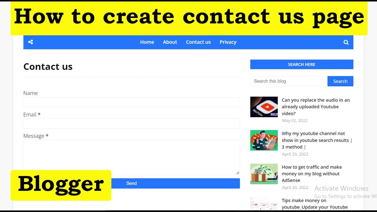 How to Create a Contact Us Page in Blogger | Easy Tutorial