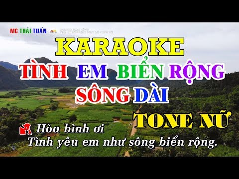 Tình em biển rộng sông dài - Karaoke nhạc sống TONE NỮ | Karaoke Chất lượng cao - 4K Ultra HD