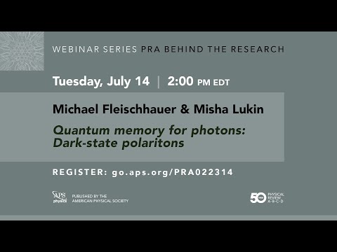 PRA Behind the Research: Fleischhauer and Lukin on Quantum memory for photons: Dark-state polaritons