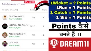 dream11 me points kaise milte hai || dream11 me point se kya hota hai |dream11 me point kaise dekhen