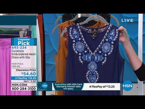 Curations Embroidered Mesh Dress with Slip