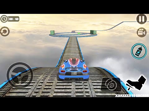Impossible Car Tracks 3d- Blue Car Driving Stunts Simulator - All Vehicles Unlocked Android Games