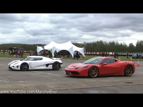 Koenigsegg Agera vs LaFerrari vs 918 Spyder vs 458 Speciale - Drag Racing