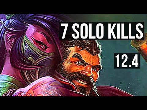 AKALI vs GRAVES (TOP) | Rank 5 Akali, 7 solo kills, Godlike | NA Challenger | 12.4