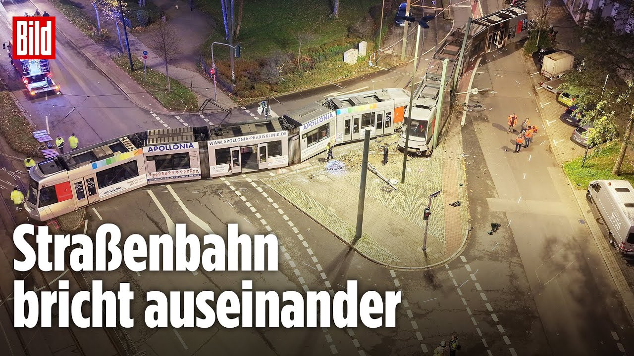 Unfall in Düsseldorf: Straßenbahn entgleist – 13 Verletzte