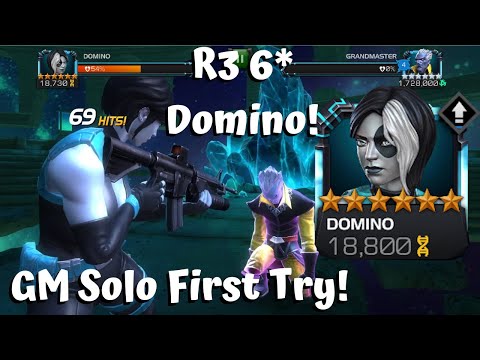 6* R3 Domino Obliterates Grandmaster! First Try Solo! - Marvel Contest of Champions