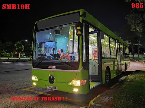 [SMRT Buses]HELLFIRE Melodious Loud ZF Kickdowns!! -SMB19H on 985