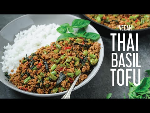 Vegan Thai Basil Tofu with Green Beans