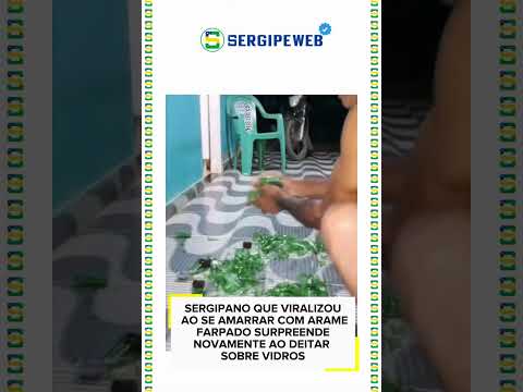 SERGIPANO QUE VIRALIZOU AO SE AMARRAR COM ARAME FARPADO SURPREENDE NOVAMENTE AO DEITAR SOBRE VIDROS