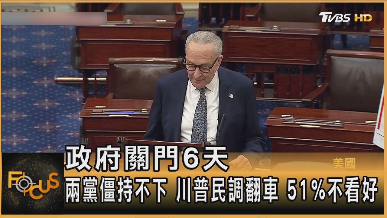 政府關門 兩黨僵持不下 川普民調翻車 51%不看好