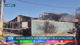 En Rancagua, incendio afecta a dos inmuebles dejando una persona fallecida