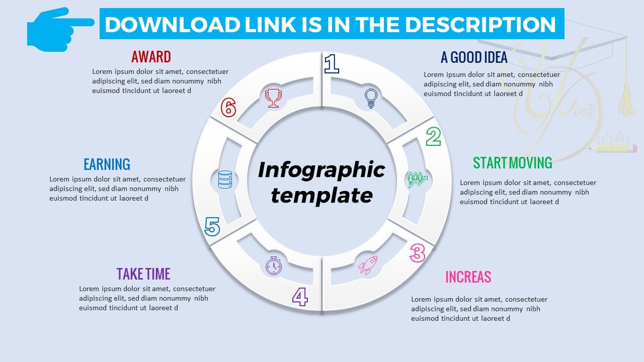 design circular infographic template in PowerPoint  tutorial no 105