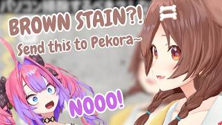 Korone’s First Reaction to Vivi’s Room… “What Is This Brown Stain?!”