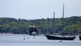 One of Gloucester's big Herring Boats entering Gloucester, MA Inner Harbor