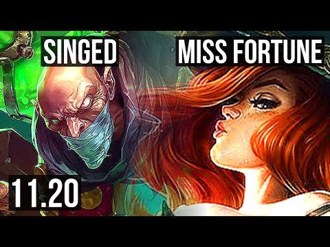SINGED & Lulu vs MISS FORTUNE & Pyke (ADC) | Rank 4 Singed, 2.0M mastery | BR Master | v11.20