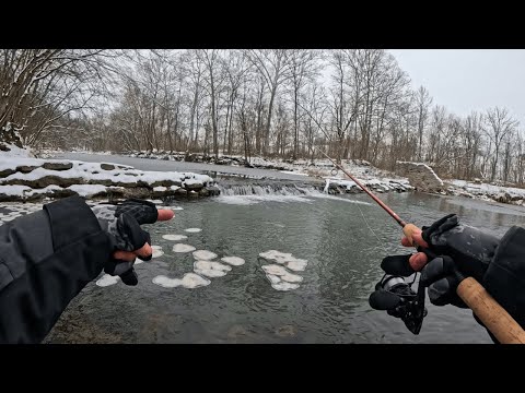 Fishing Extreme Winter Conditions for Beautiful Fish!!!
