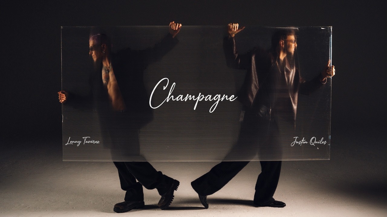 Justin Quiles, Lenny Tavárez - CHAMPAGNE (Lyric Video)