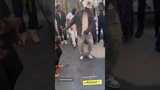 Stonebwoy dancing to ‘Adonai’ (Remix) by Sarkodie Feat. Castro at the Grammy Museum in Los Angeles