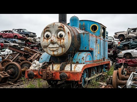 Restoring a Rusty Thomas the Train Locomotive Abandoned in a Junkyard for 10 Years  Full Restoration