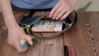 Жіноча сумка-клатч в класичному кольорі з двома ременями з натуральної шкіри Vintage 22649 чорна