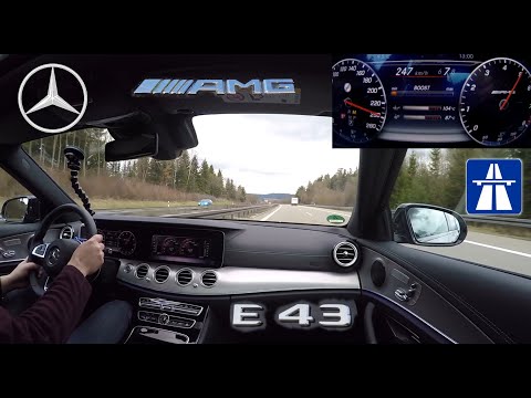 Schnelle Autobahnfahrt im Mercedes AMG E43