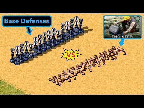 Engineers vs Base Defenses - Same Cost - Red Alert 2