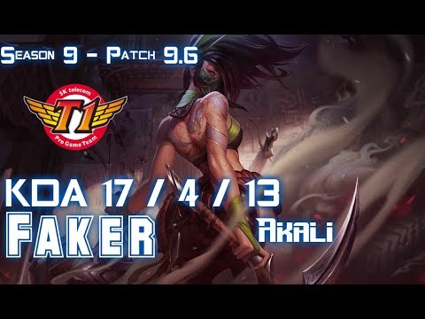 SKT Faker AKALI vs KAYLE Mid - Patch 9.6 KR Ranked
