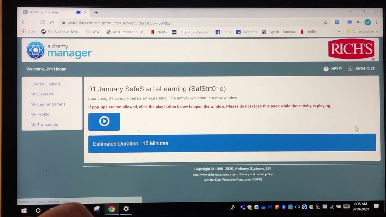 January Safe Start Video