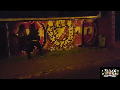 Młode Katowice - Zamalowywane grafy kibiców z Chorzowa przez GKS Katowice.