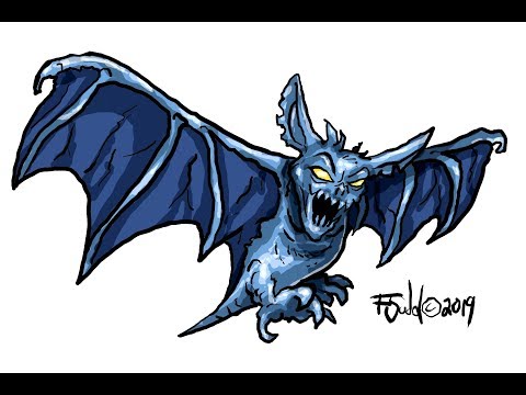 How to Draw a Blue Bat in 13 Minutes Real Time! | CITY OF ROTT