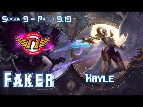 SKT T1 Faker KAYLE vs QIYANA Mid - Patch 9.19 KR Ranked